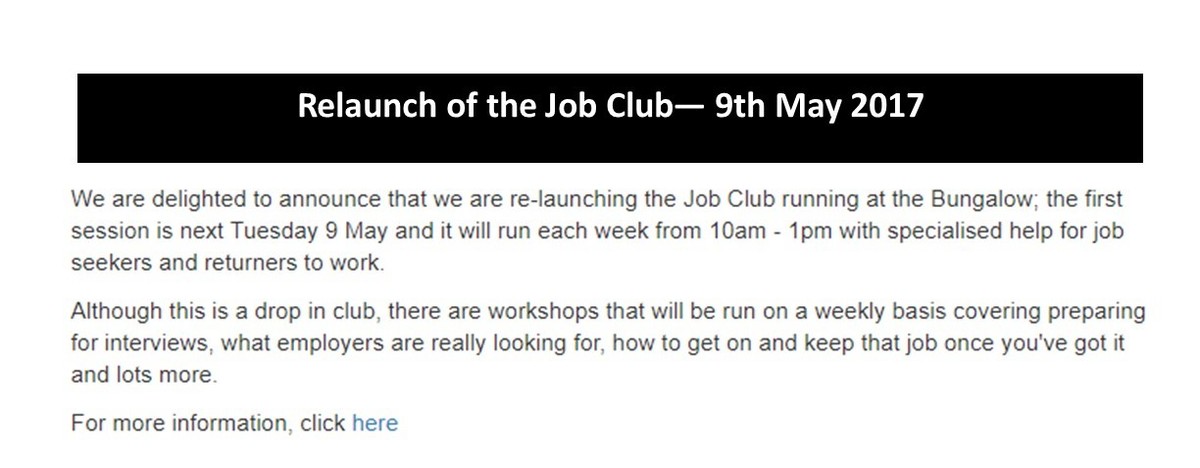 Job Club Relaunches
